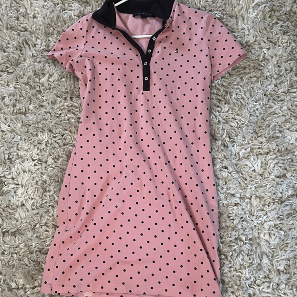 PINK TOMMY HILFIGER POLO DRESS WITH BLUE POLKA DOTS - Picture 3 of 3